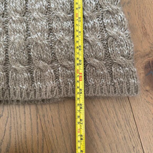 Lauren Ralph Lauren Cream Gray Brown Ombré Cable Knit Cowl Neck Sweater XL - Picture 5 of 5